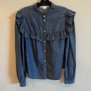 NWT Verónica Beard Denim Button Down Jean Shirt, size 10